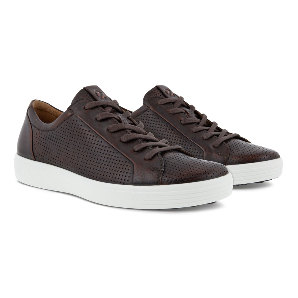 Tenis Hombre - ECCO Soft 7 Laced - Marrom - EOU780432